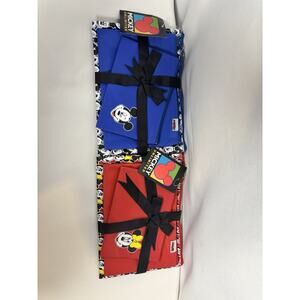 2 Sets Of 3 Vintage Disney Mickey Unlimited Travel Makeup Pouch Nylon Bag Pack